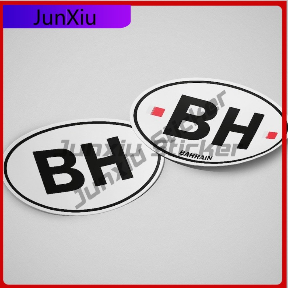Car Accessories Bahrain - Stiker Bendera Bahrain Berbentuk Oval Putih