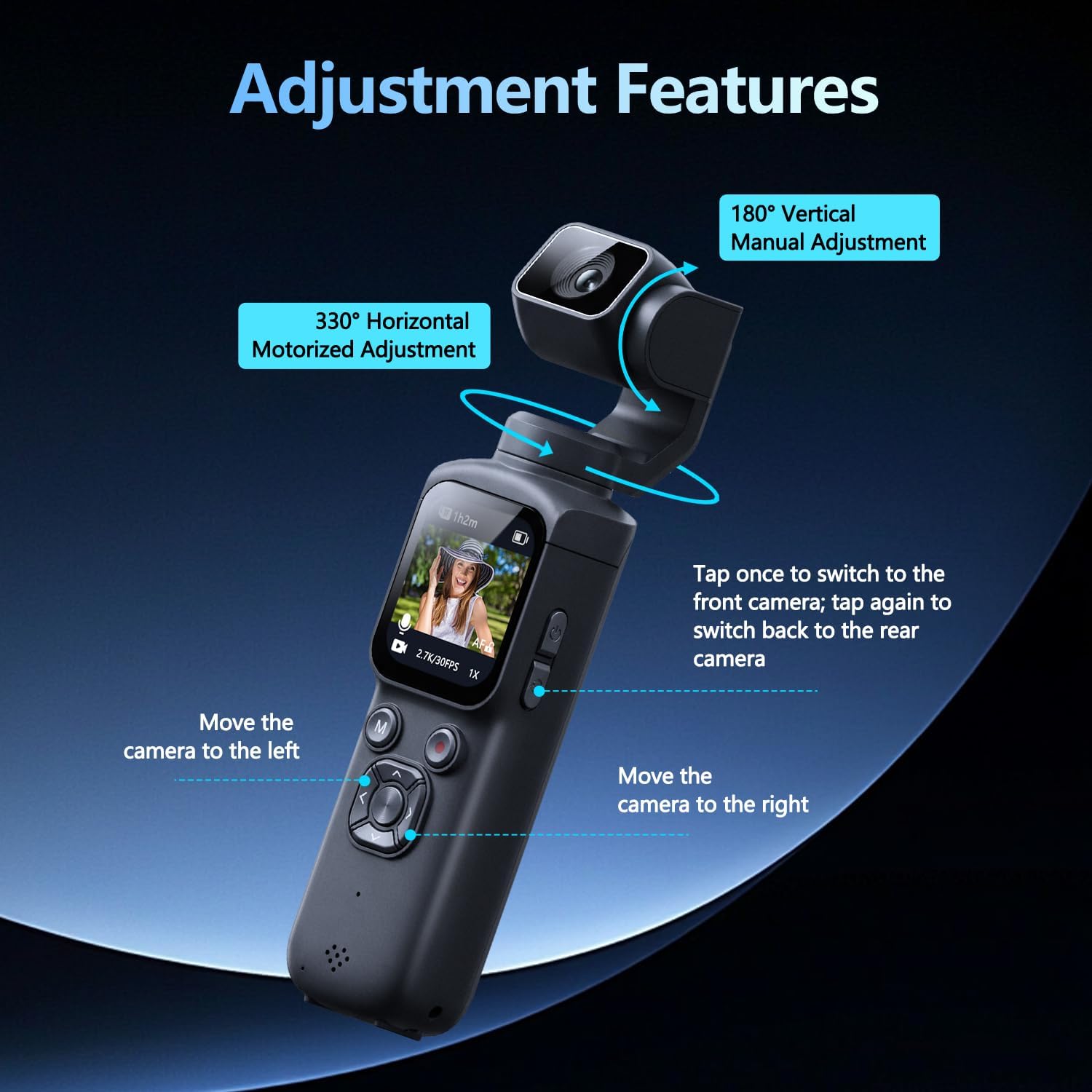 Car Accessories Online - Kamera Vlog Pocket 3-Axis Gimbal Perekam