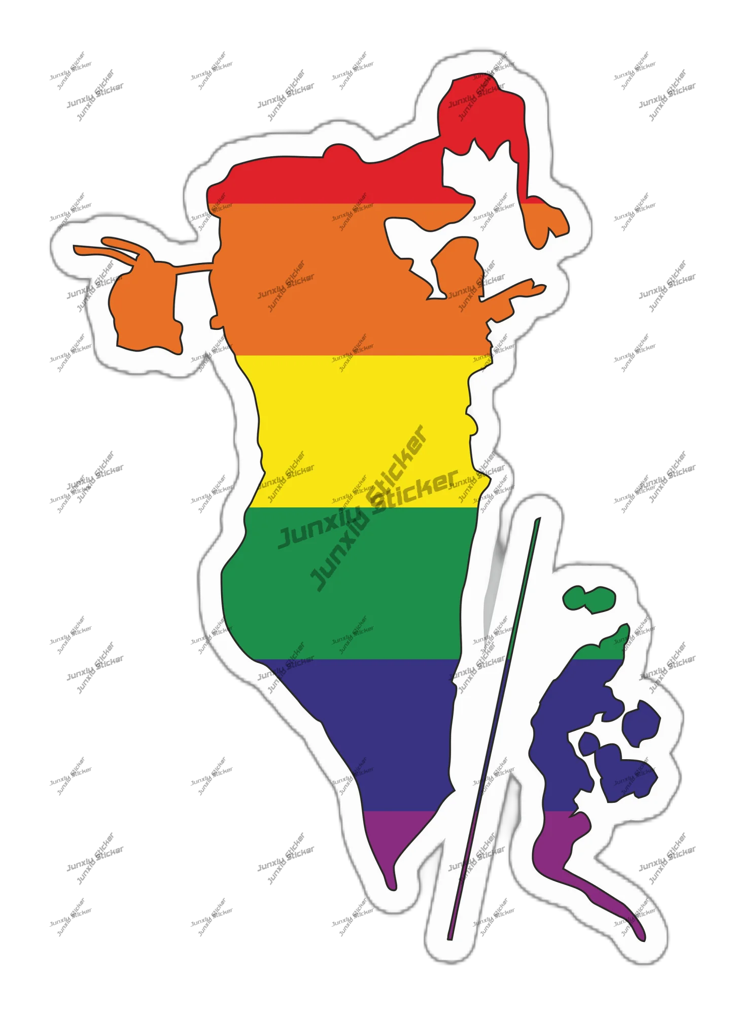 135 Gay pelangi garis stiker b - Car Accessories Bahrain ulasan dan harga